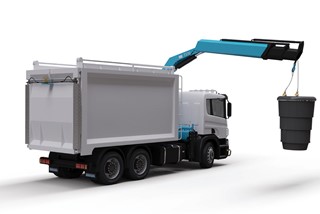 Upper Loading Garbage Compactor with Crane in Front