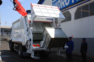 Standart Metal- Plastic Containers and Under Ground Container System for Rear Loader Garbage Truck